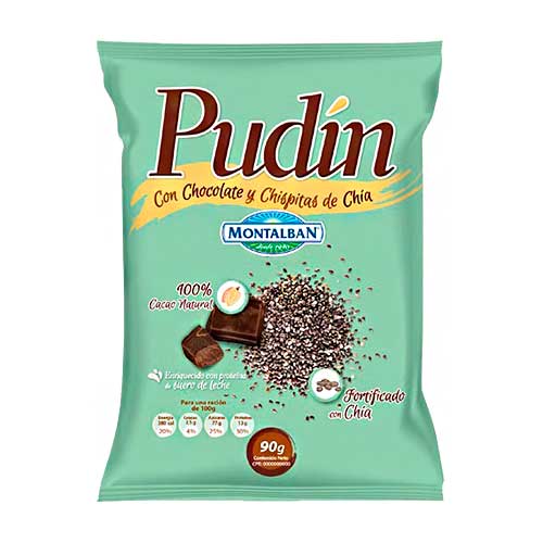 Pudín con Chocolate y Chispitas de Chía  Montalban  90 g