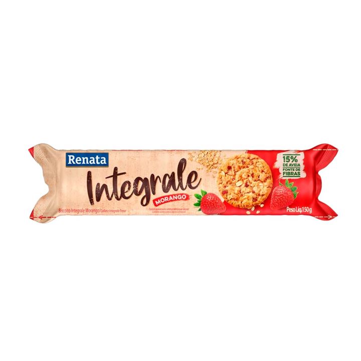 Galleta Integral con Avena y Fresas Morango Renata 150g