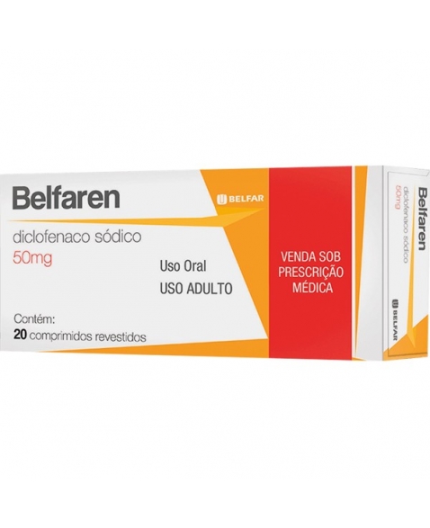 Diclofenaco Sódico Belfaren 50mg Belfar