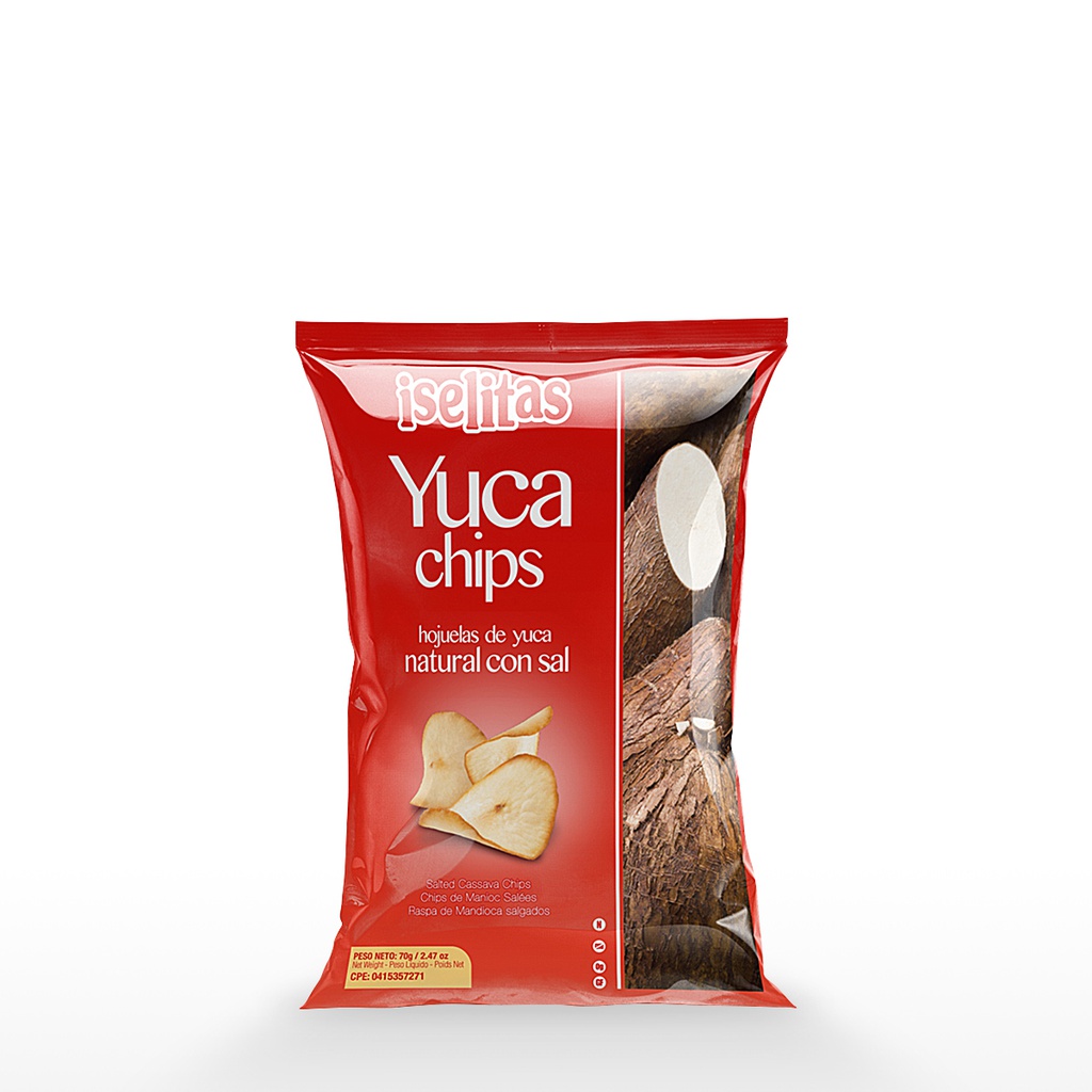 Hojuelas de Yuca Chips con Sal Iselitas 70g