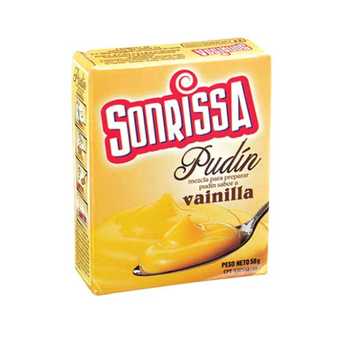 Mezcla para Preparar Pudin Sabor a Vainilla Sonrissa 58gr