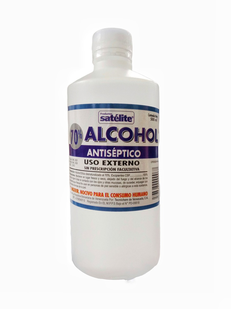 Alcohol Antiséptico al 70% Satélite 500ml