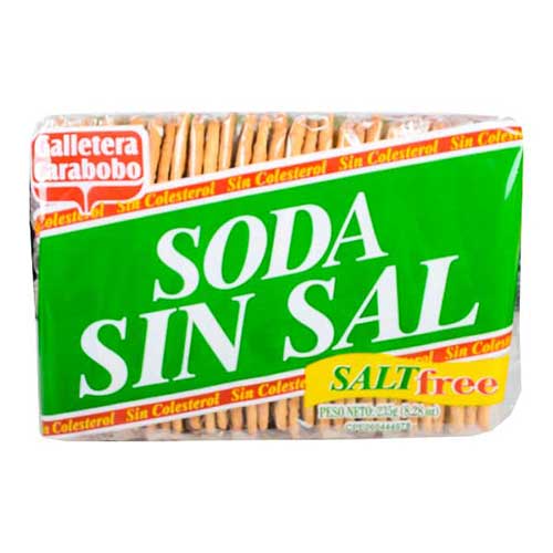 Galletas de Soda Sin Sal Carabobo 235gr