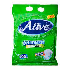 Detergente en Polvo Limón 500gr Alive