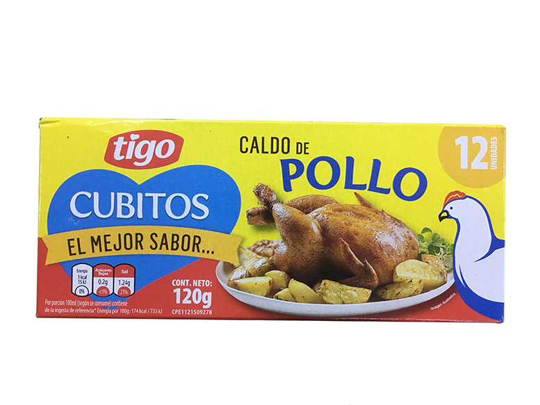 Cubito de Pollo Tigo x 12 Unidades 120g