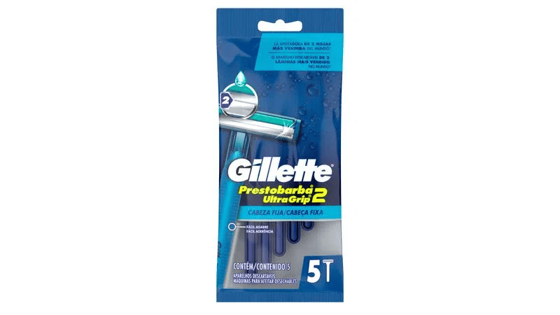 Afeitadora Desechable Prestobarba UltraGrip 2 Gillette 5 Unidades