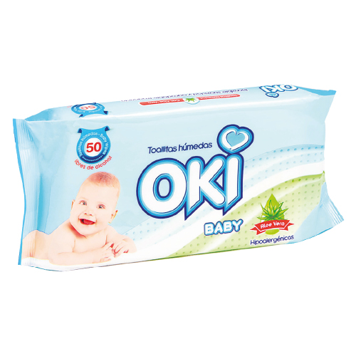 Toallas Húmedas Baby Aloe Vera Oki 50 Unidades