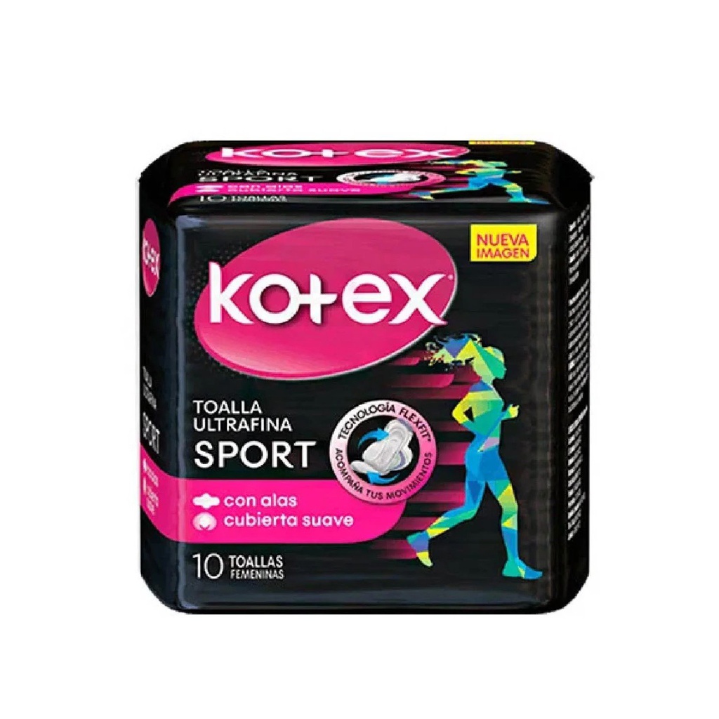 Toalla Ultra Fina Sport Kotex 10 Unidades