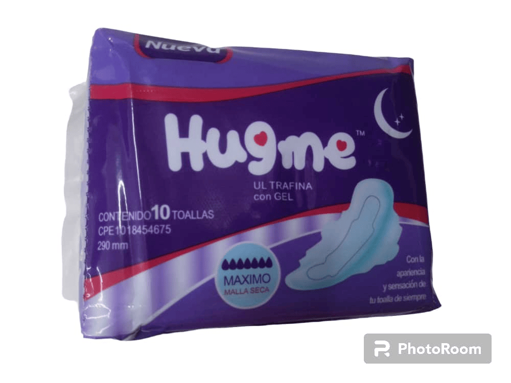 Toallas Sanitarias 290mm Noche Hugme 10 Unidades