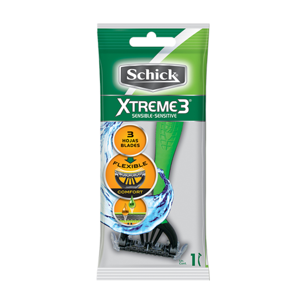 Afeitadora XtremE3 Sensible Schick Unidad