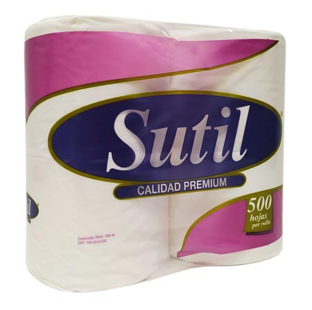 Papel Higienico Calidad Premium Sutil 500 Hojas