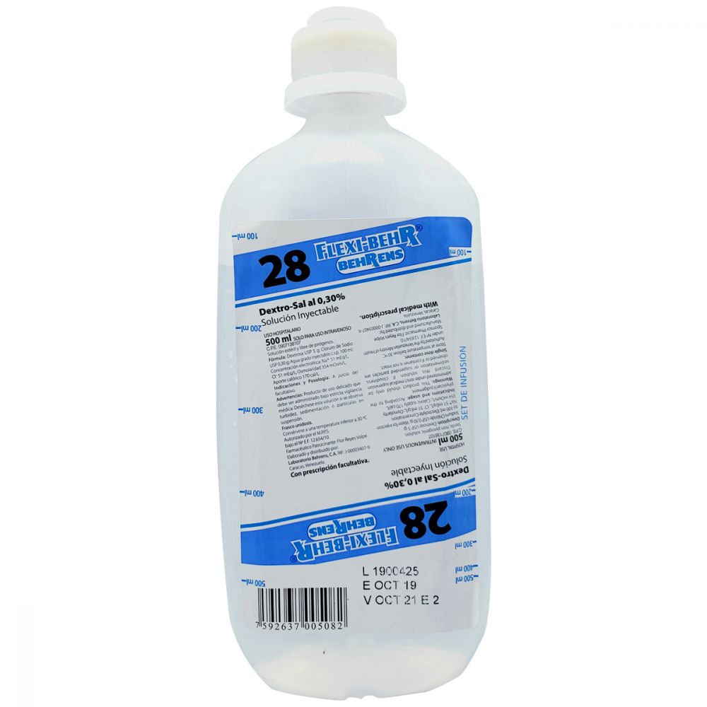 Dextro-sal al 30% #28 500ml uso hospitalario BEHRENS