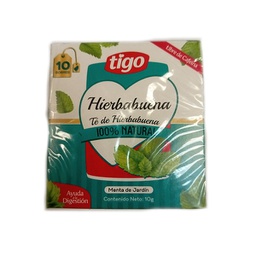 [7598986001379] Té Verde 100% Natural Tigo 10 Sobres 15 gr