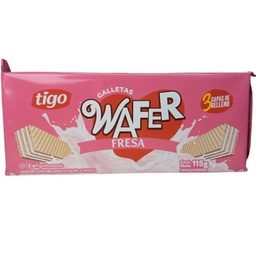 [7598986001768] Galletas Wafer con Relleno Sabor a Fresa Tigo 115g