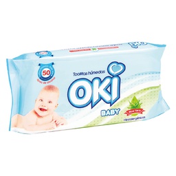 [8014002000519] Toallas Húmedas Baby Aloe Vera Oki 50 Unidades