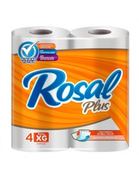 [7591098170230] Papel Higiénico Rosal Plus 4 Rollos 400 hojas