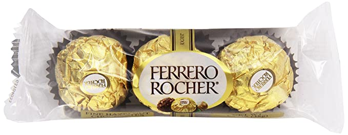 Bombóm de Chocolate Ferrero Rocher 3 Unidades