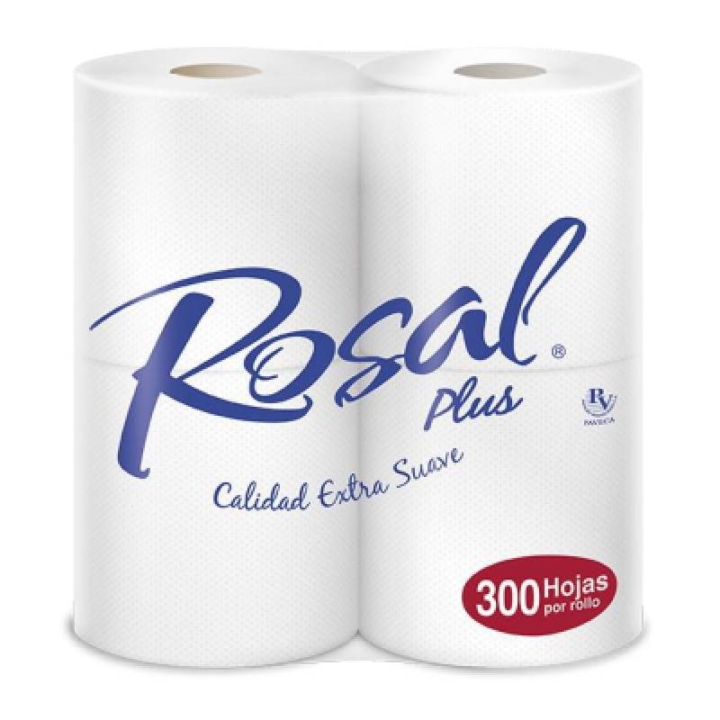 Papel Higiénico Rosal Plus (300 Hojas) 4 Rollos