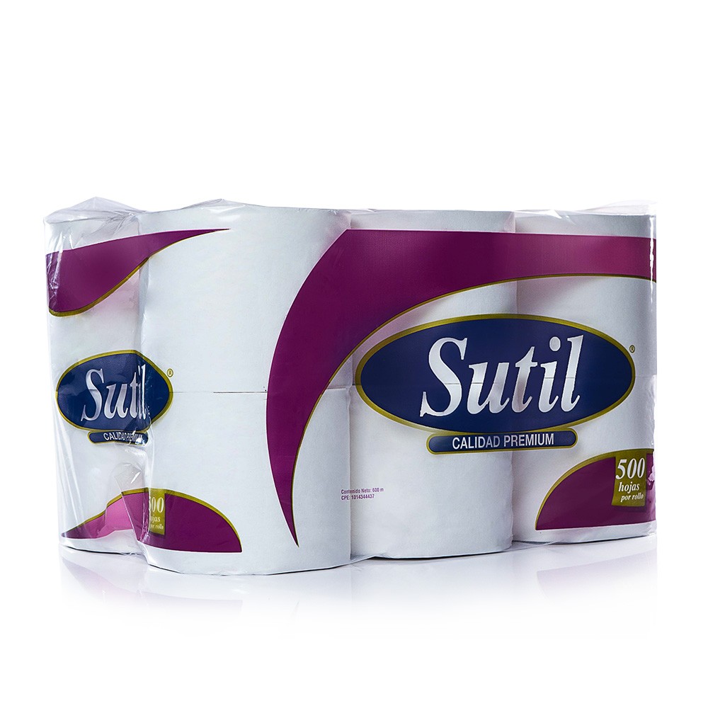 Papel Higiénico Sutil Premium 12 Rollos 500 Hojas