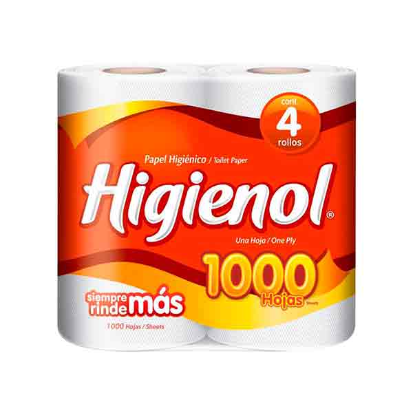 Papel Higiénico Higienol 1000 Hojas 4 Rollos Elite