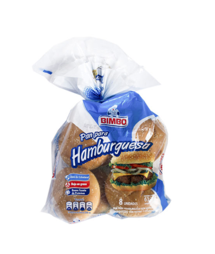 Pan para Hamburguesas Bimbo 8 Und 630 g