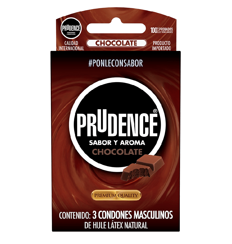 Condones Masculinos Chocolate PRUDENCE 3 Unidades