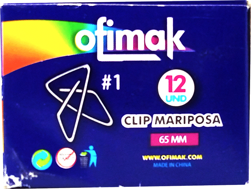 Clip Mariposa ofimak 12 unidades