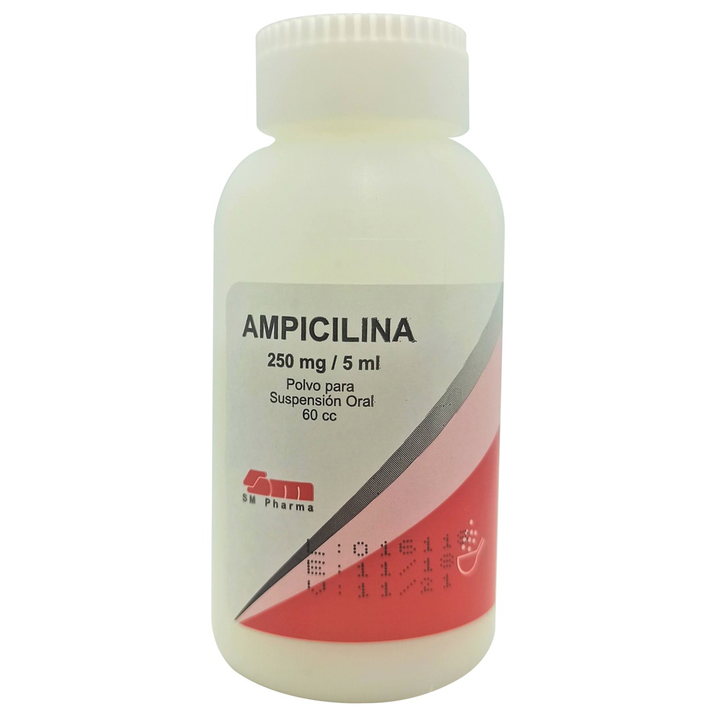 Ampicilina 250mg/5ml polvo para suspensión 60cc SM PHARMA.