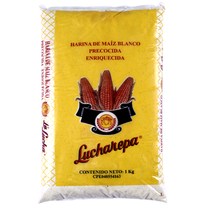 Harina de Maíz Blanco &quot;LUCHAREPA&quot; La Lucha 1kg