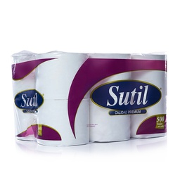 [7591169082523] Papel Higiénico Sutil Premium 12 Rollos 500 Hojas