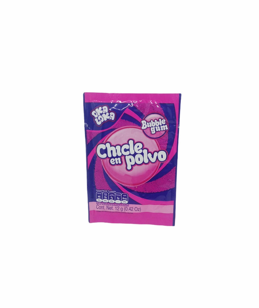 Chicle en Polvo Bubble Gum Rosa 12 g