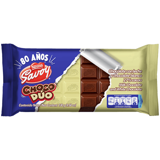 Chocolate Dúo Choco Savoy Nestlé 130g