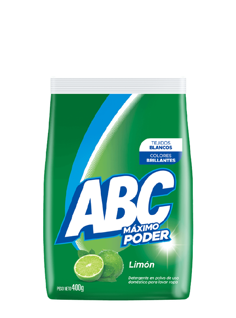 Detergente en Polvo Máximo Poder Limón ABC 800G