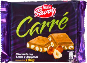 Chocolate Carré con Leche y Avellanas Savoy Nestle 100 g