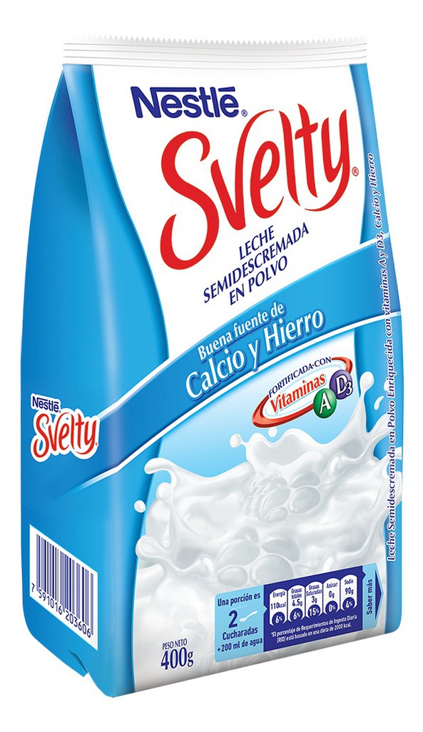 Leche en Polvo Semidescremada Svelty Nestlé 400 g
