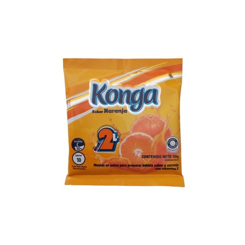 Bebida en Polvo Sabor Naranja Konga 30 g