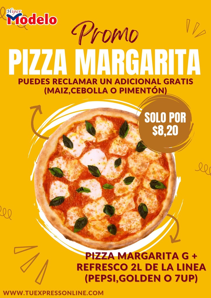 Promo Pizza Margarita Grande + Refresco 2LT