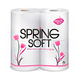 [7591098800632] Papel Higienico Spring Soft 250 Hojas Por 4 Rollos