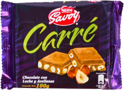 [003554] Chocolate Carré con Leche y Avellanas Savoy Nestle 100 g