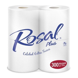 [7591098170278] Papel Higiénico Rosal Plus (300 Hojas) 4 Rollos